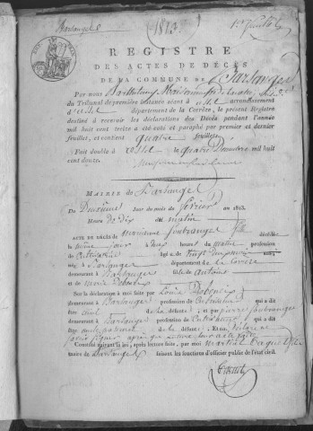Décès (1813-1822)