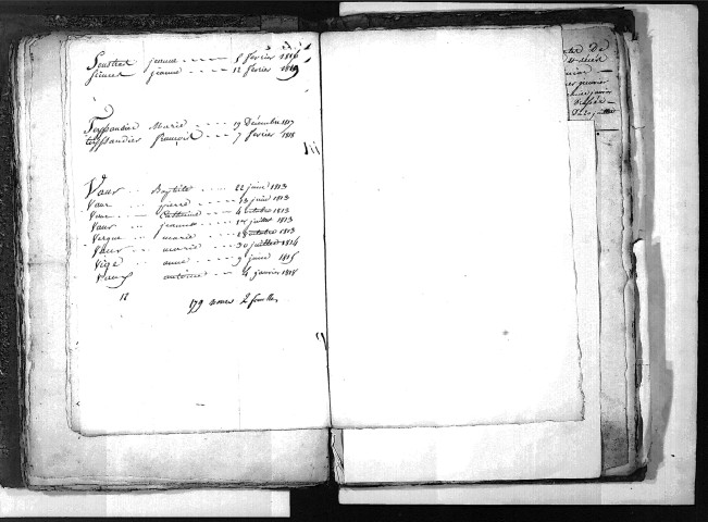 Tables décennales des décès (1813-1822)