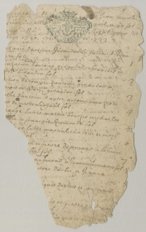Répertoire chronologique : janvier 1722-décembre 1751