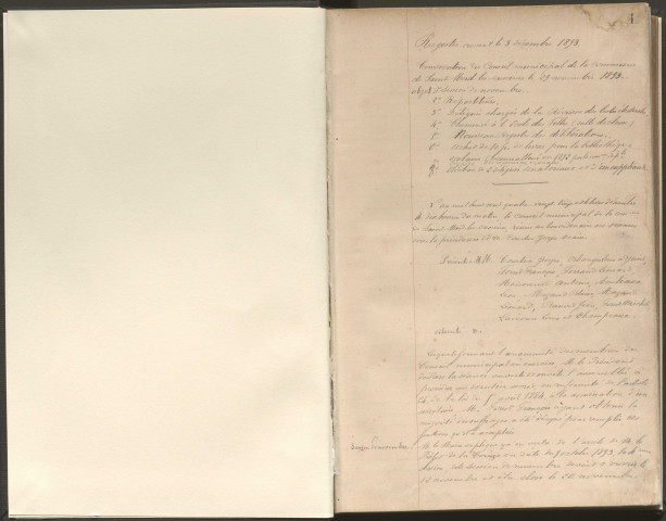 Délibérations du conseil municipal. 03 décembre 1893-05 avril 1908