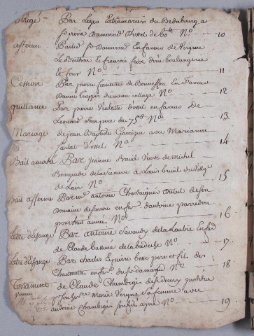 Répertoire chronologique : 20 décembre 1764-13 décembre 1813