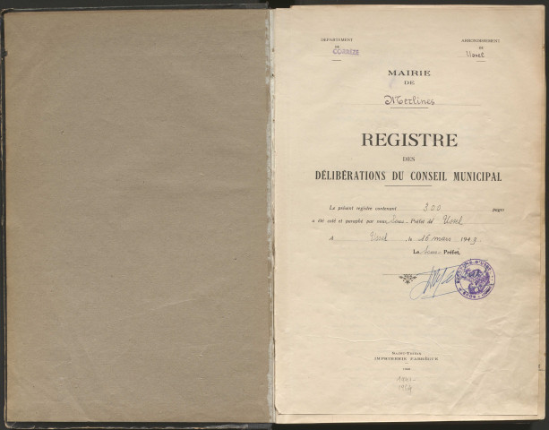 Délibérations du conseil municipal. 31 juillet 1949-14 novembre 1963