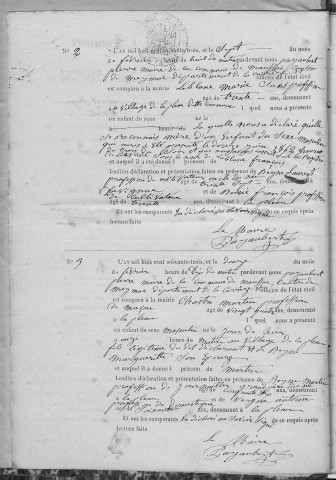 Naissances, mariages, décès (1863-1872)