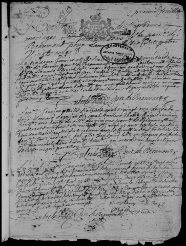 Baptêmes, mariages, sépultures (1691-1718)