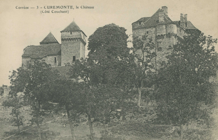Curemonte : "Corrèze - 3 - Curemonte, le château (côté Couchant)".