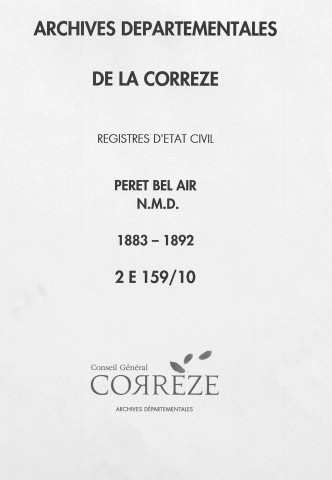 Naissances, mariages, décès (1883-1892)