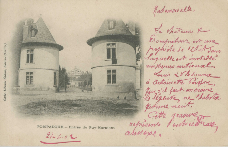 Arnac-Pompadour : "Pompadour - entrée du Puy-Marmont".