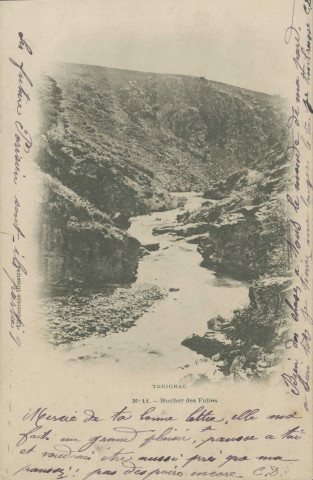 Treignac : "La Corrèze illustrée - Treignac - N°11. - Rocher des Folles".