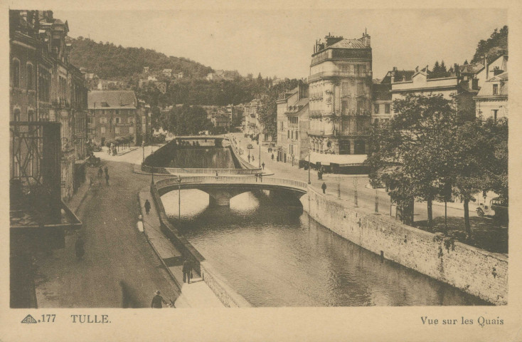 Tulle : "177 Tulle. - Vue sur les quais".