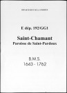 Baptêmes, mariages, sépultures (1643-1762)