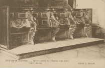 Aubazine : "Aubazine (Corrèze) - Miséricordes de l'église abbatiale (XIIe siècle)".