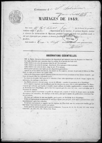 Mariages (1849-1868)