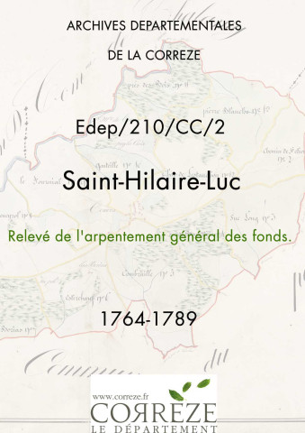 Relevé de l'arpentement général des fonds.