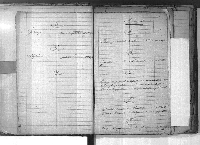 Tables décennales des mariages (1843-1852)