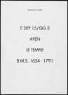 Baptêmes, mariages, sépultures (1624-1791)