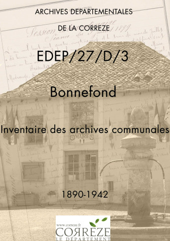Inventaire des archives communales. 1890-1942