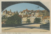 Uzerche : "Uzerche (Corrèze) - Les vieux châteaux vue du pont Tiergot". (sic)