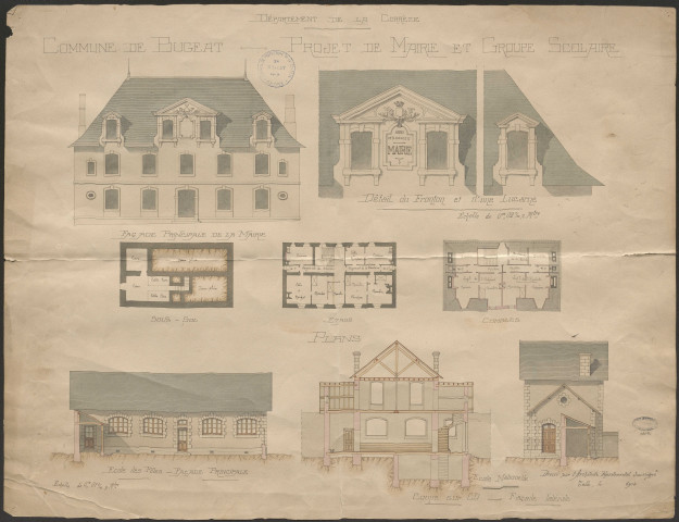 Hôtel de ville et groupe scolaire.