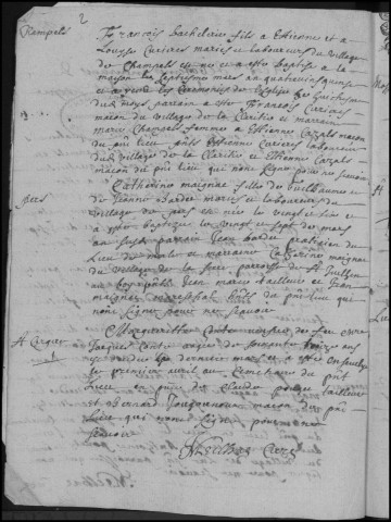 Baptêmes, mariages, sépultures (1695-1742)