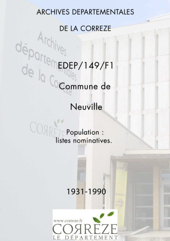Population : listes nominatives (1931-1975) ; feuilles récapitulatives de la population de la commune (1954-1990).