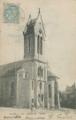 Juillac : "Corrèze - 261 - Juillac, l'église". Clocher en construction (1901-1904).