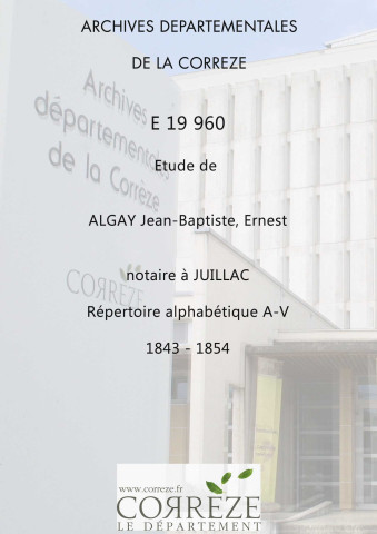 Répertoire alphabétique : A-V