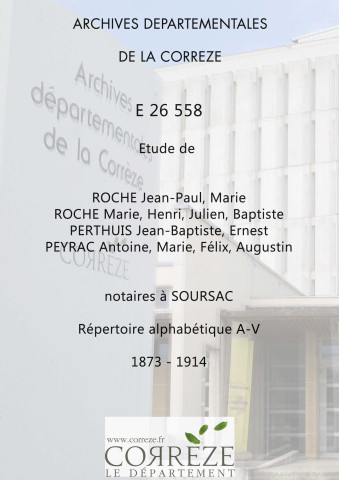 Répertoire alphabétique : A-V