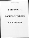 Baptêmes, mariages, sépultures (1752-1778)