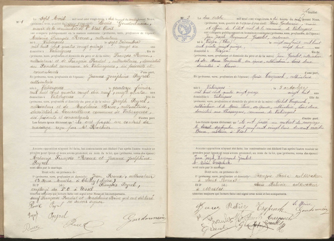Naissances, mariages, décès (1923-1932).