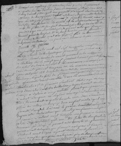 Naissances, mariages, décès (1793-1802)