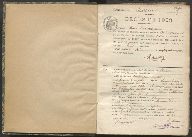 Décès (1903-1932).