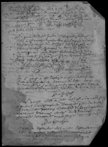 Baptêmes, mariages, sépultures (1658-1719)