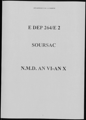 Naissances, mariages, décès (1798-1802)