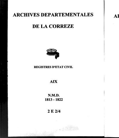 Naissances, mariages, décès (1813-1822)