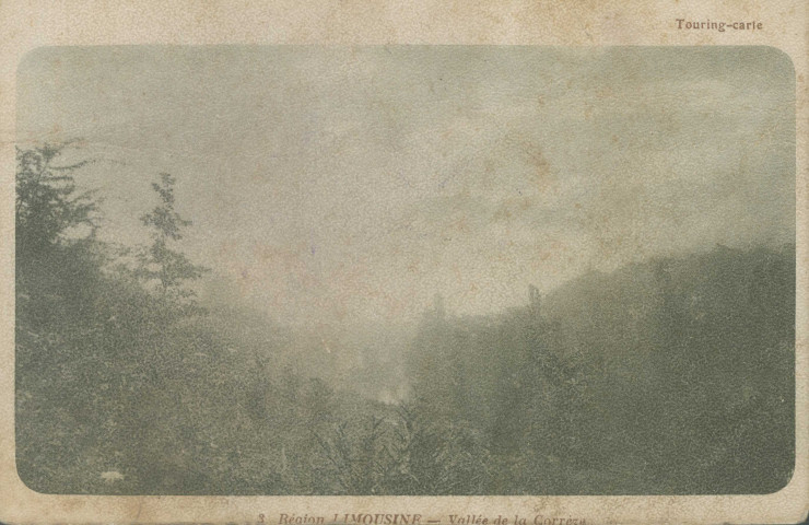 Corrèze, vallée de la Corrèze : "Touring-carte - 3 Région limousine - Vallée de la Corrèze".