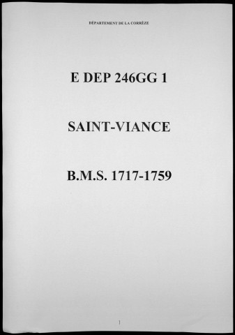 Baptêmes, mariages, sépultures. (1717-1759)