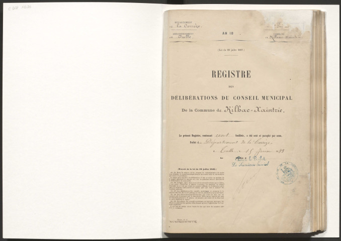 Délibérations du conseil municipal. 10 juin 1883-5 janvier 1896