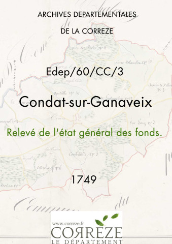 Relevé de l'état général des fonds. 1749