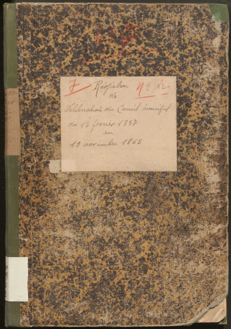Délibérations du conseil municipal. 13 février 1857-19 novembre 1865