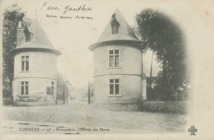 Arnac-Pompadour : "Corrèze - 45 - Pompadour, l'entrée des haras".