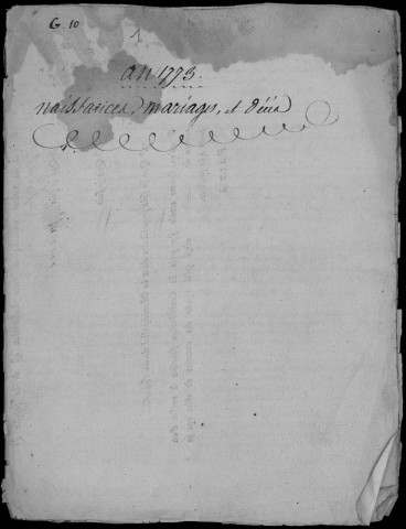 Baptêmes, mariages, sépultures (1772-1792)