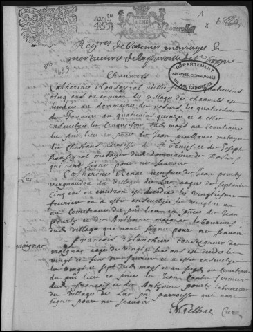 Baptêmes, mariages, sépultures (1695-1742)