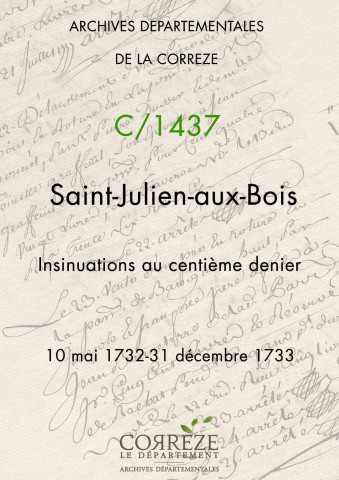 10 mai 1732-31 décembre 1733