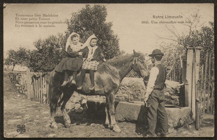 Folklore (scènes de) : "Notre Limousin - 6045. Une chevauchée sous bois".