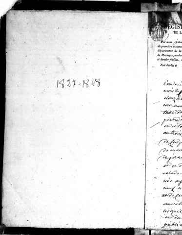 Mariages (1827-1848)