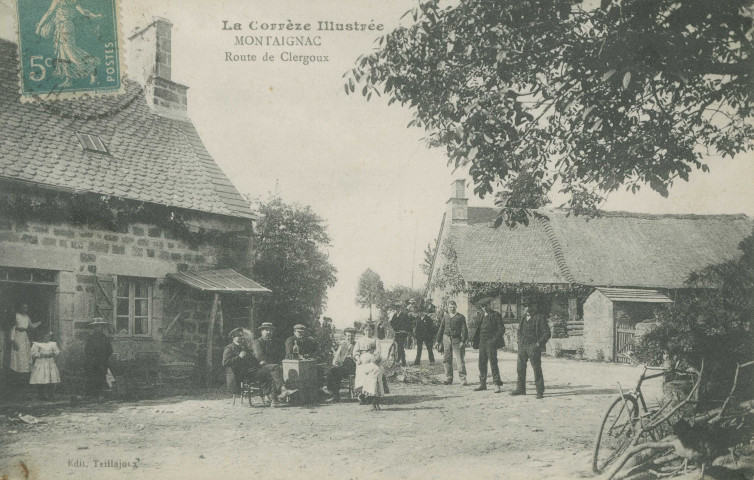 Montaignac-Saint-Hipppolyte : "La Corrèze illustrée - Montaignac - Route de Clergoux".