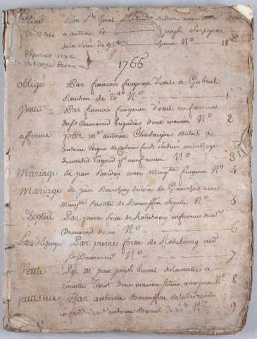 Répertoire chronologique : 20 décembre 1764-13 décembre 1813