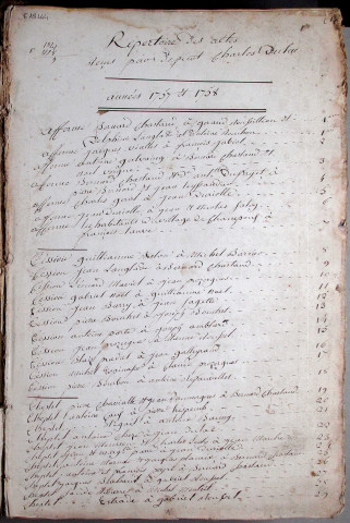 Répertoire chronologique : 1757-1824