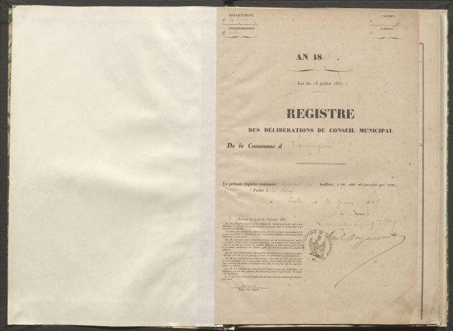 Délibérations du conseil municipal. 14 mai 1863-10 novembre 1878