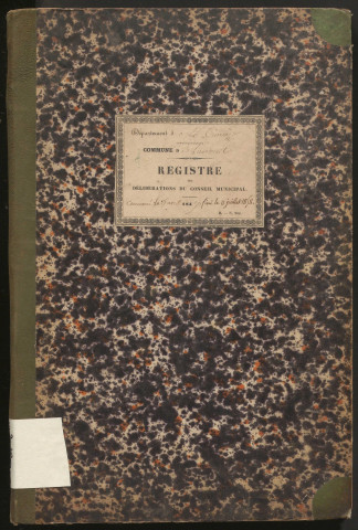 Délibérations du conseil municipal. 25 avril 1847-11 juillet 1858